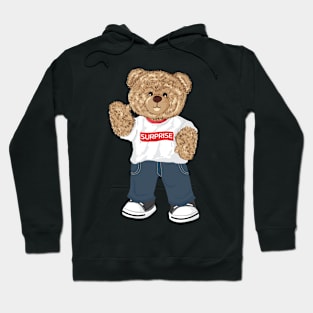 Hello with teddy bear typography design Hoodie